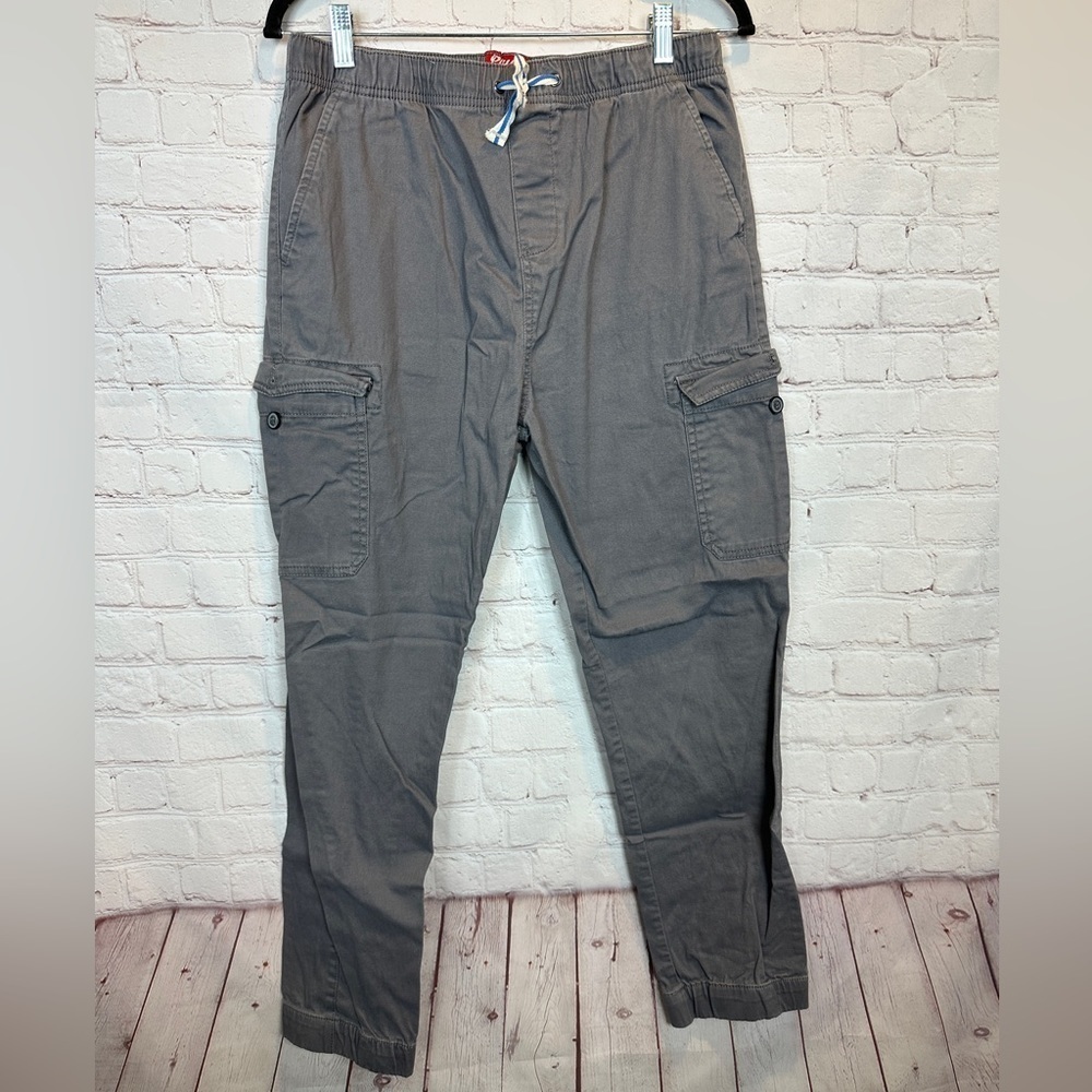 Plugg gray 90's Y2K Cargo Women Junior pull on pants, sz XL